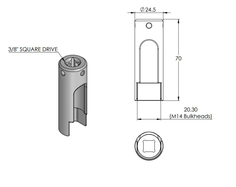 WetLink Bulkhead Wrench - Drawing 3